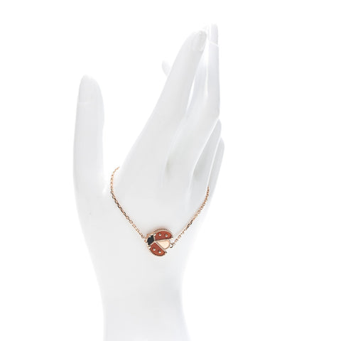 LUCKY SPRING OPEN WINGS BUG PINK GOLD BRACELET