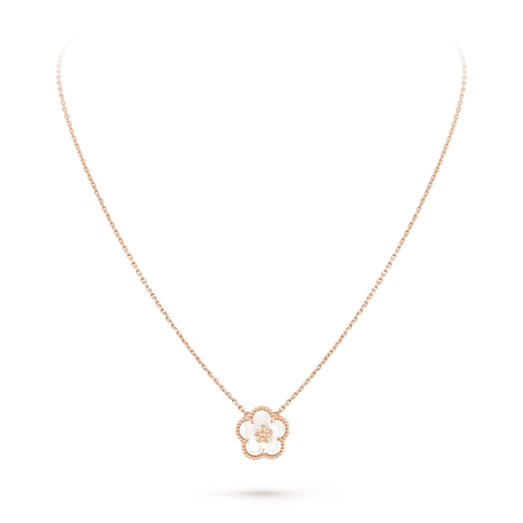 LUCKY SPRING WHITE BLOSSOM PINK GOLD PENDANT