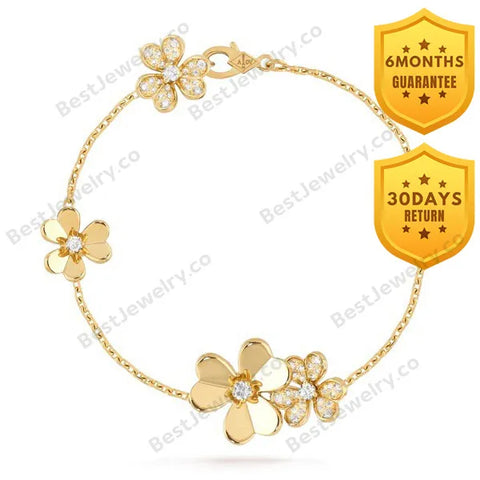 Frivole Gold 5 Flowers Bracelet