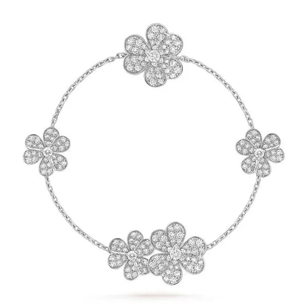 Frivole Silver 5 Flowers Bracelet