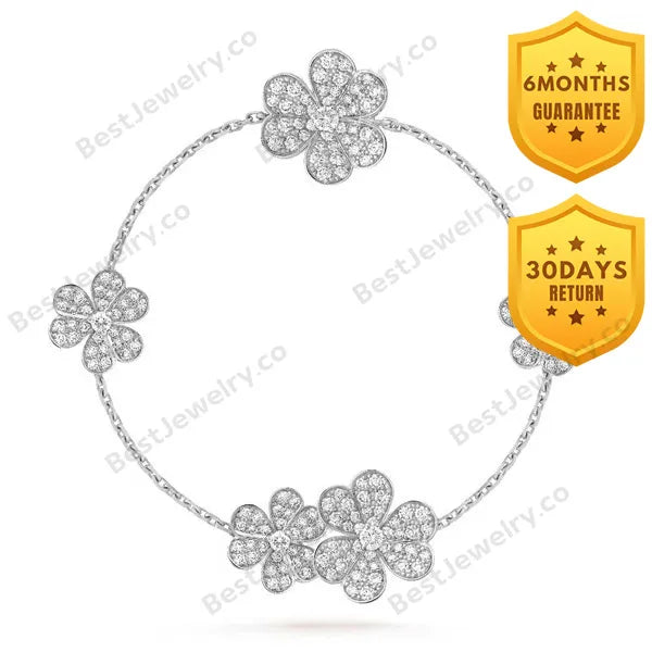 Frivole Silver 5 Flowers Bracelet