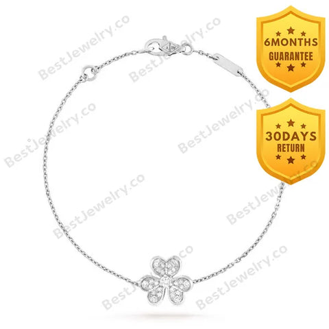 Frivole Silver Flower Diamond Bracelet