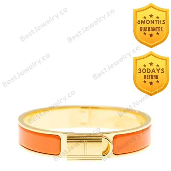 H Lock Orange Gold Bracelet 12mm