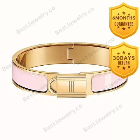 H Lock Pink Gold Bracelet 12mm