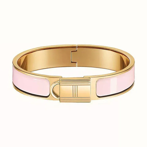 H Lock Pink Gold Bracelet 12mm