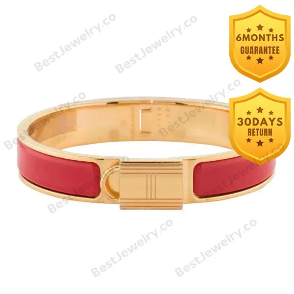 H Lock Red Gold Bracelet 12mm