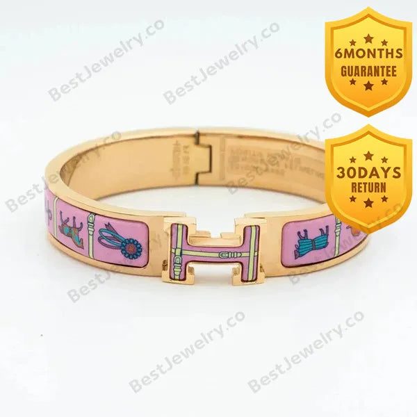 H Pink Gold Bracelet Pink Ceramic