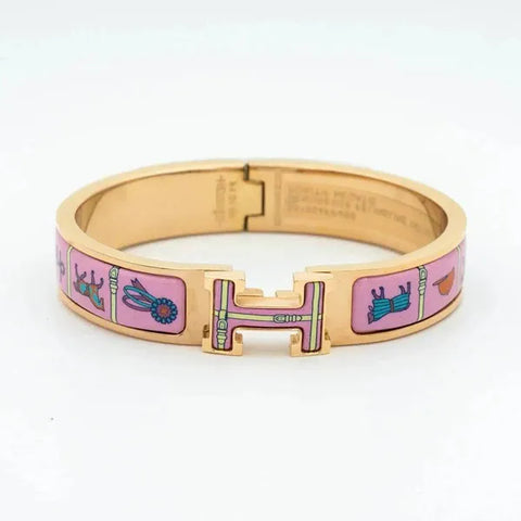 H Pink Gold Bracelet Pink Ceramic