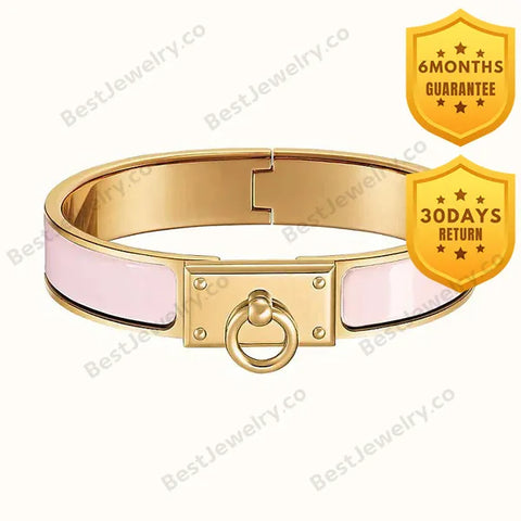 H Ring Lock Bracelet 12mm Light Pink