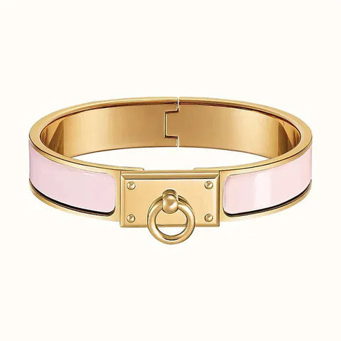 H Ring Lock Bracelet 12mm Light Pink