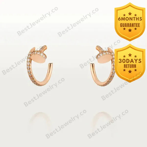 Juste Earrings 12.75mm Pink Gold Diamond