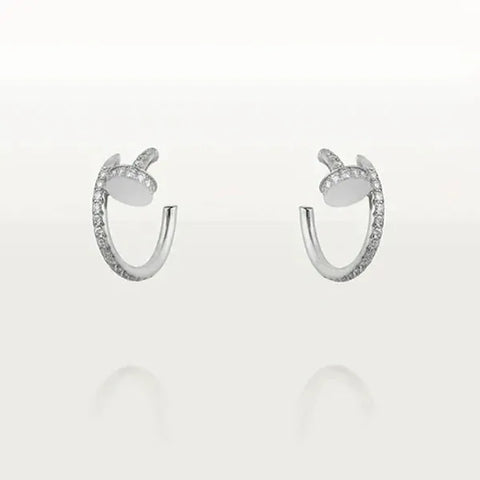 Juste Earrings 12.75mm Silver Diamond