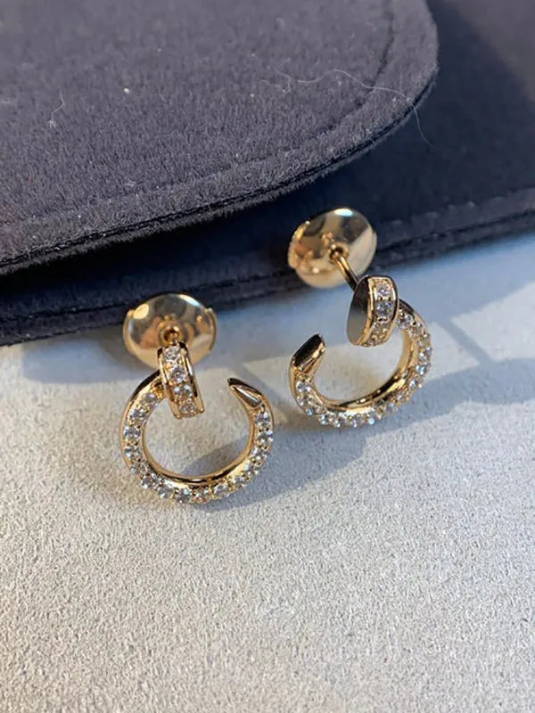 Juste Earrings Gold Diamonds