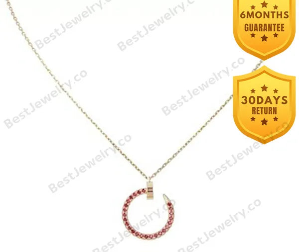 Juste Necklace Gold Red Diamonds