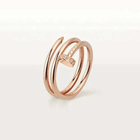 Juste Ring 1.8mm Pink Gold Double Row Diamonds