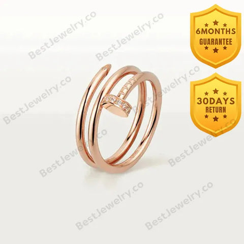 Juste Ring 1.8mm Pink Gold Double Row Diamonds