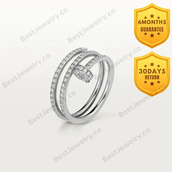 Juste Ring 1.8mm Silver Double Row All Diamonds