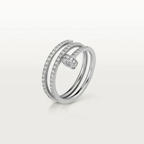 Juste Ring 1.8mm Silver Double Row All Diamonds