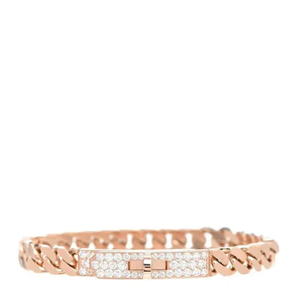 Kelly Chain Pink Gold Diamonds Bracelet