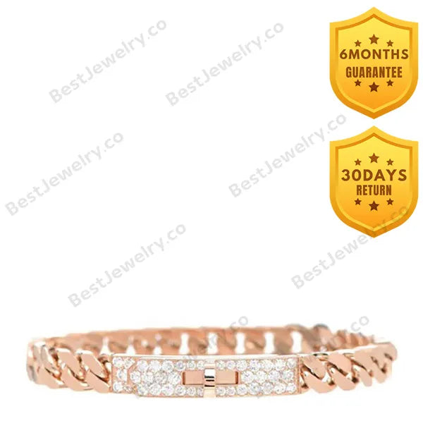 Kelly Chain Pink Gold Diamonds Bracelet