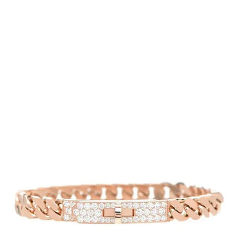 Kelly Chain Pink Gold Diamonds Bracelet