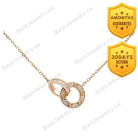 Love Double Ring Diamond Necklace