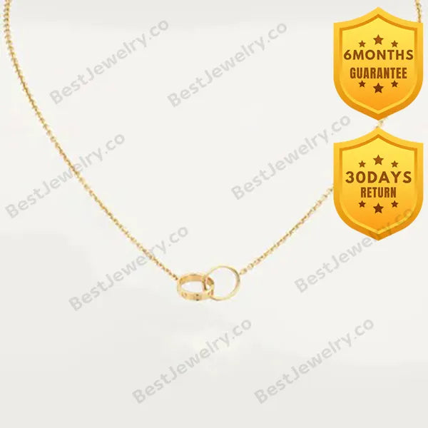 Love Necklace Double Ring Gold