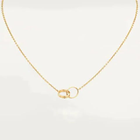 Love Necklace Double Ring Gold