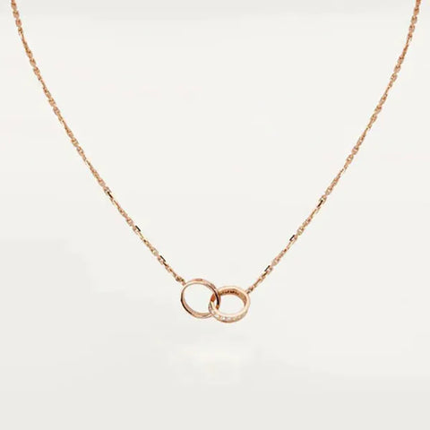 Love Necklace Rose Gold And Silver Diamond