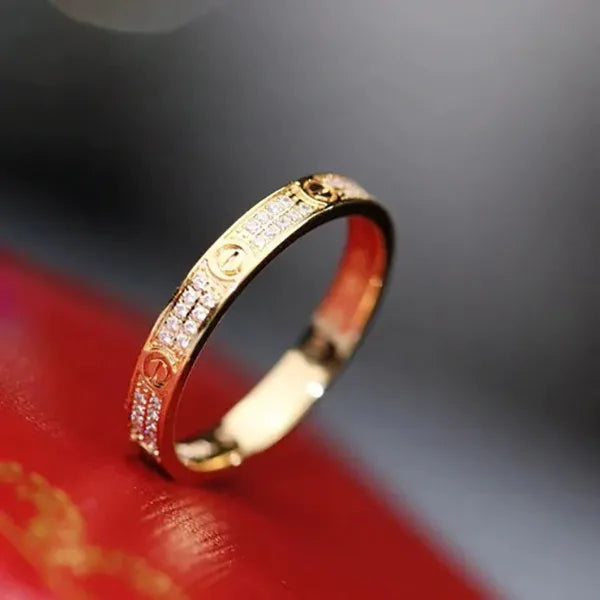 Love Ring 2.65mm Gold Diamond Paved