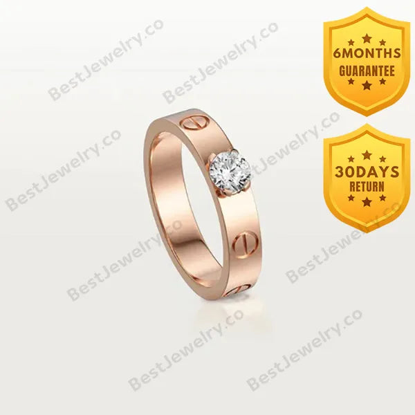 Love Ring 4mm 1 Big Diamond