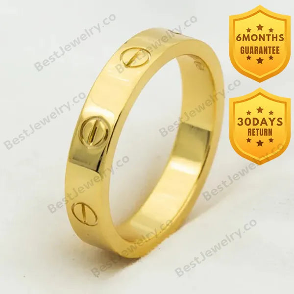 Love Ring 4mm 1 Diamond Gold