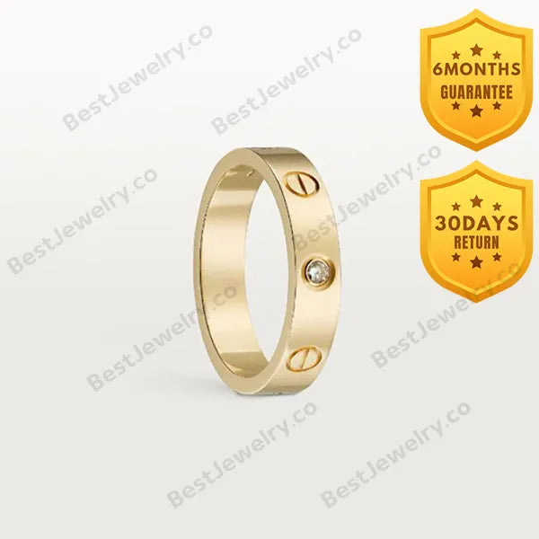 Love Ring 4mm 1 Diamond