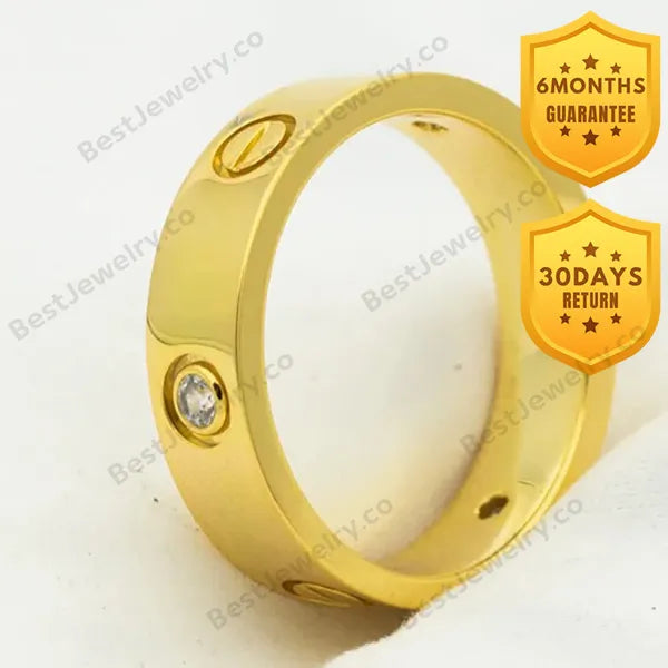 Love Ring 5.5mm 3 Diamonds Gold