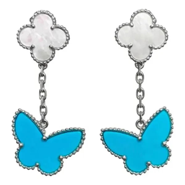 Lucky Butterfly Mop Turquoise Earrings