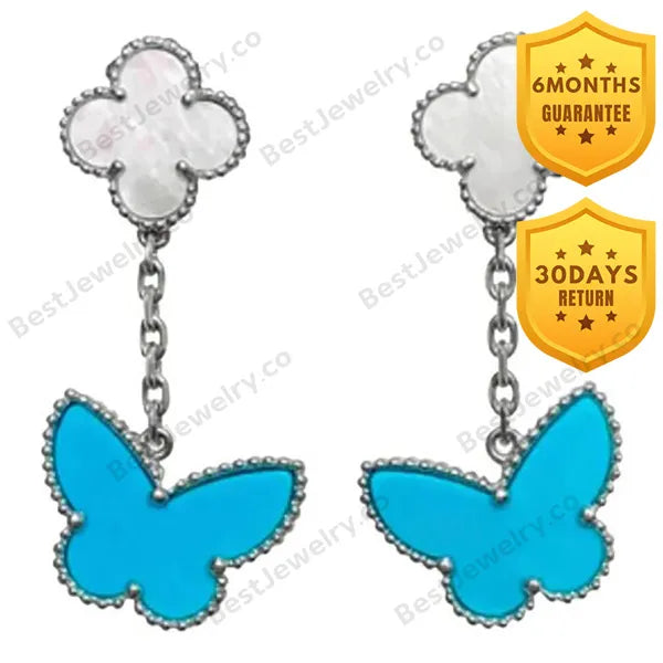 Lucky Butterfly Mop Turquoise Earrings