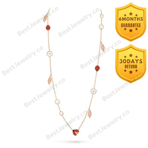 Lucky Spring 15 Motifs Pink Gold Necklace