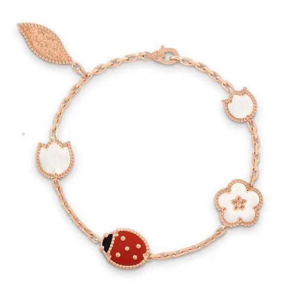 Lucky Spring Pink Gold Bracelet 5 Motifs