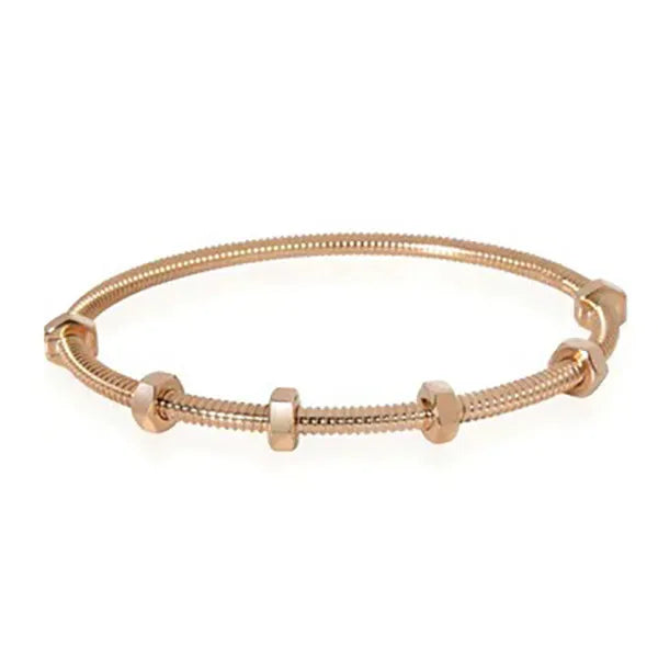 Nuts And Bolts Gold Diamond  Bracelet