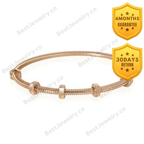 Nuts And Bolts Gold Diamond  Bracelet