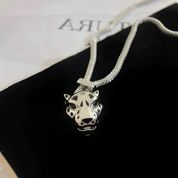 Panthere Silver Onyx Necklace