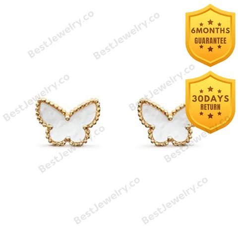 Sweet Butterfly Earstuds Gold Mop