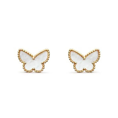 Sweet Butterfly Earstuds Gold Mop