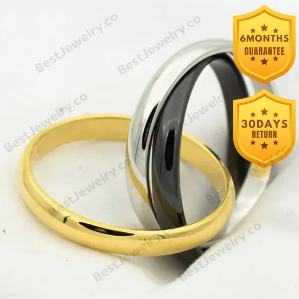 Trinity Ring Black Gold Silver