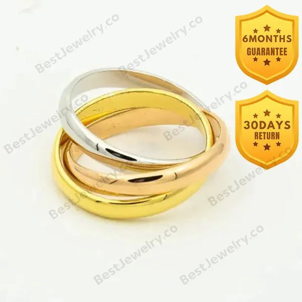 Trinity Ring Gold Pink Gold Silver