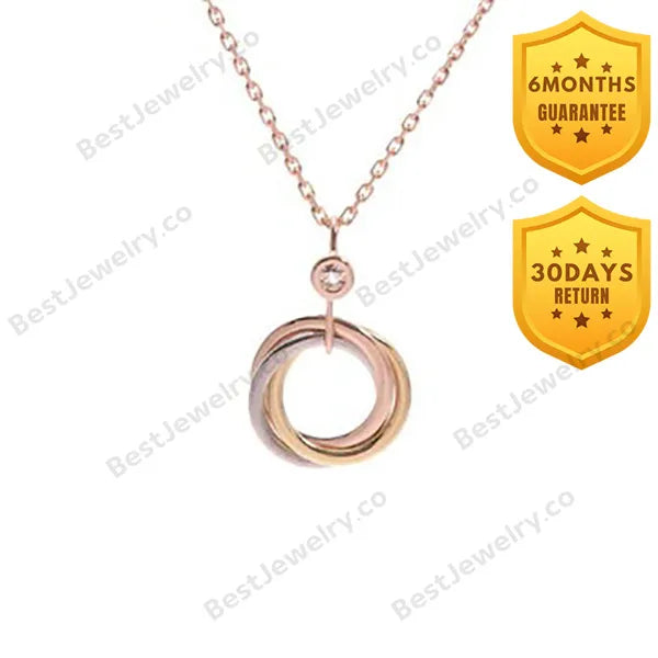 Trinity Necklace Silver Gold Pink Gold