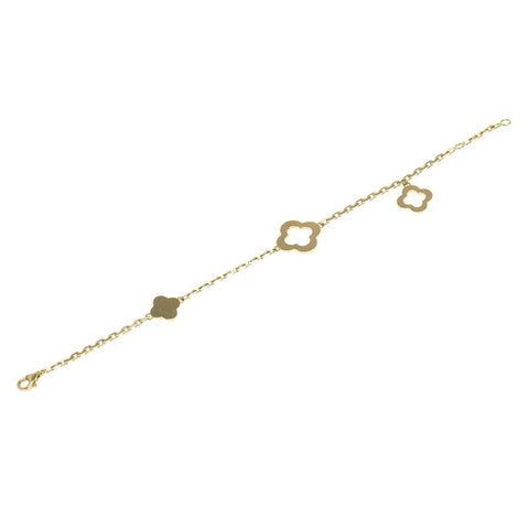 PURE CLOVER GOLD BRACELET 3 MOTIFS