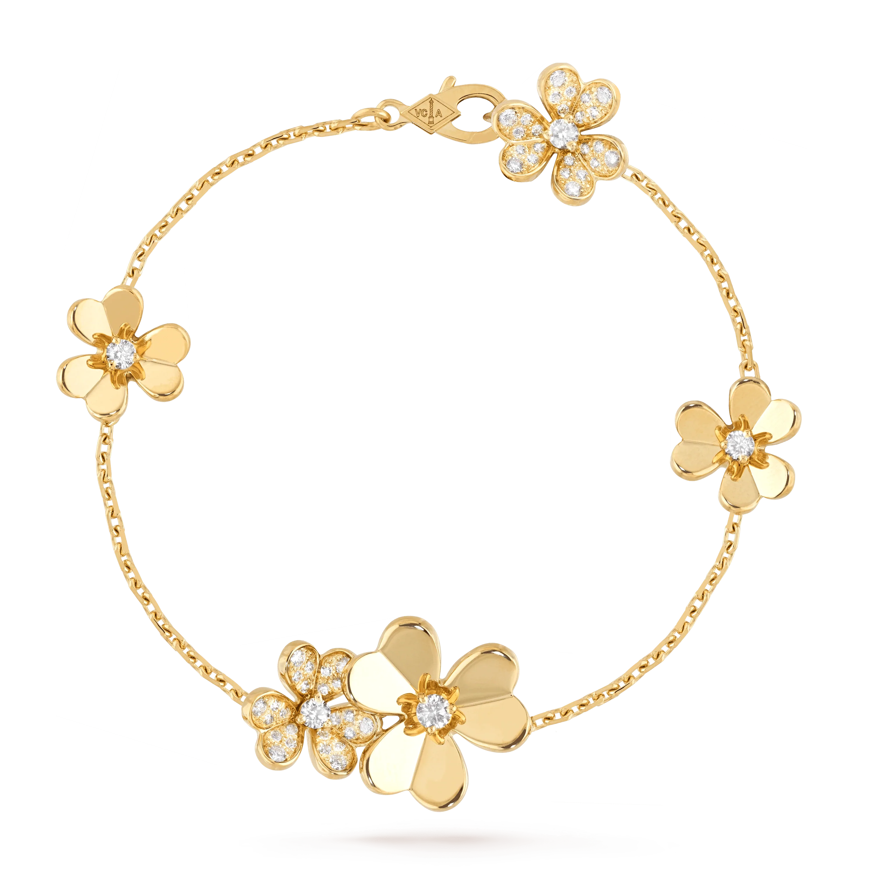 Frivole Gold 5 Flowers Bracelet