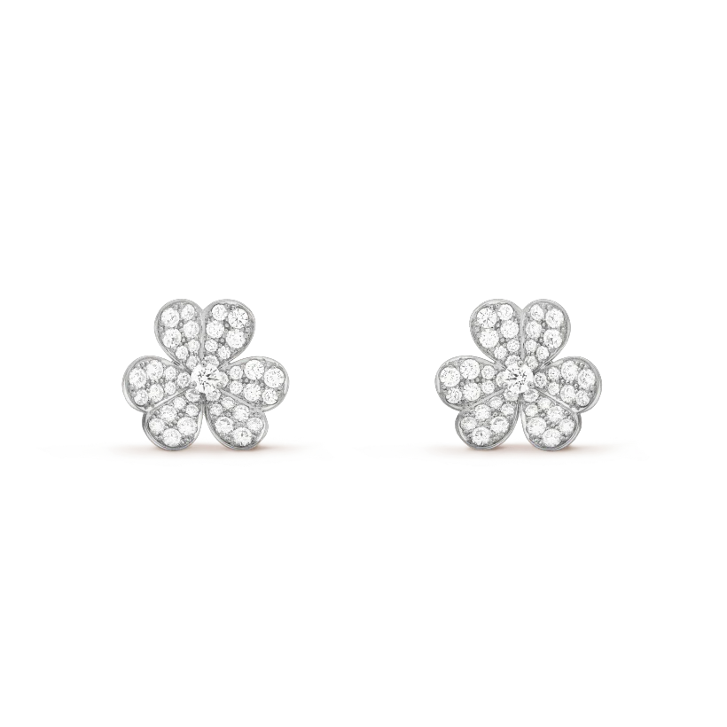 Frivole Silver Flower Diamond Earrings