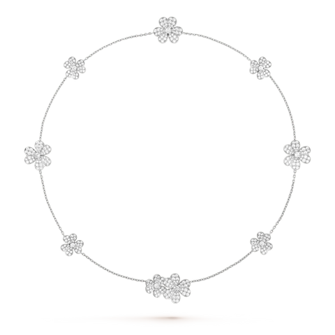 FRIVOLE SILVER 9 FLOWERS NECKLACE